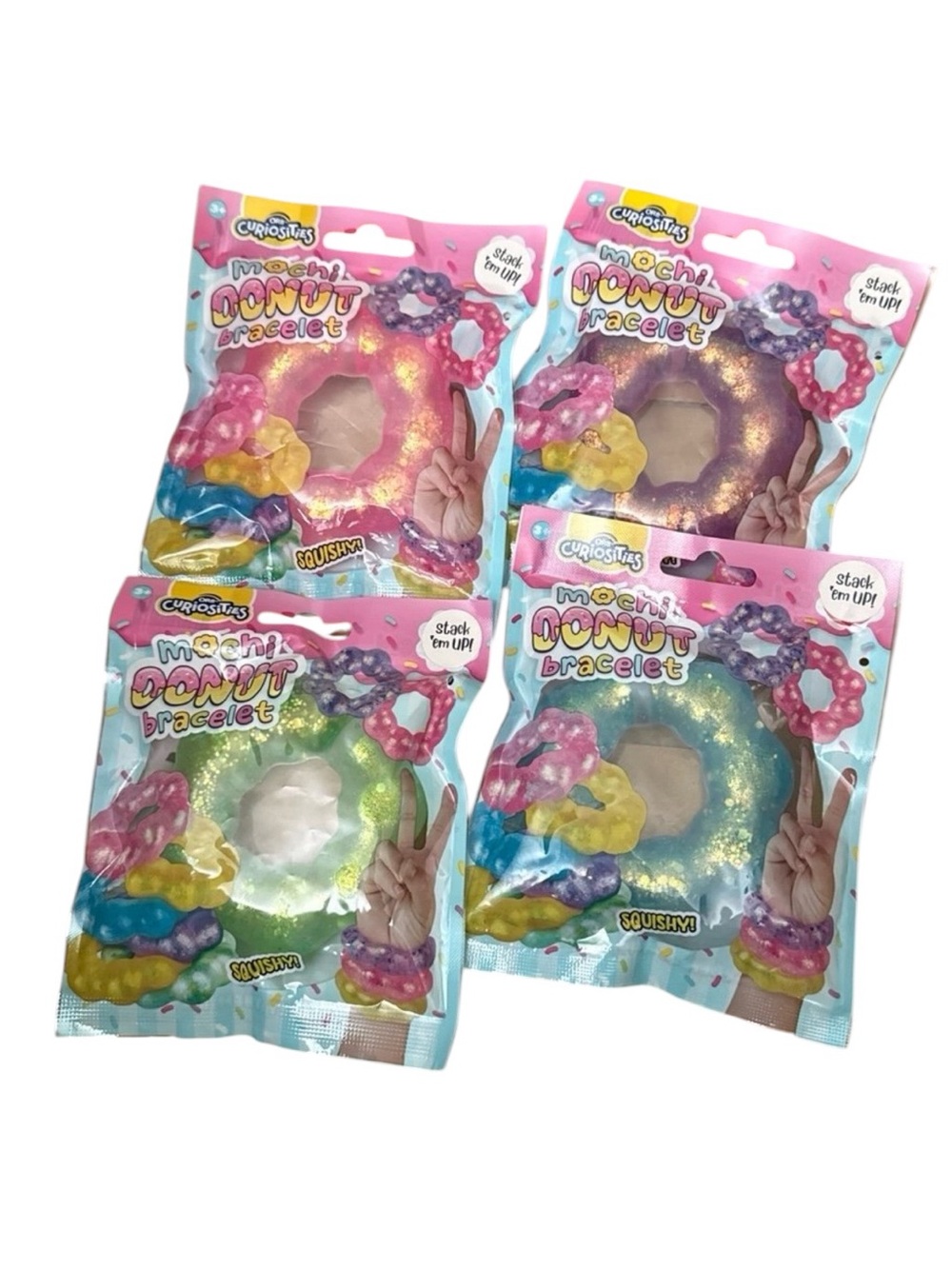 Squishy Glitter ORB Curiosities Mochi Donut Bracelet Set